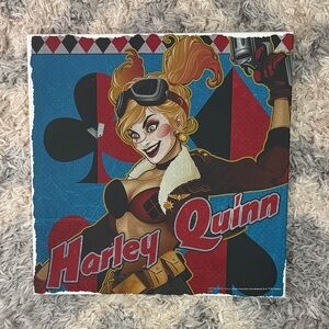 Harley Quinn Graphic Canvas Wall Art - Red, Blue, Black